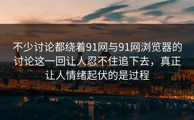 不少讨论都绕着91网与91网浏览器的讨论这一回让人忍不住追下去，真正让人情绪起伏的是过程