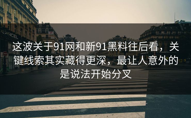 这波关于91网和新91黑料往后看，关键线索其实藏得更深，最让人意外的是说法开始分叉  第1张