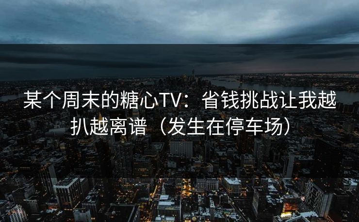某个周末的糖心TV：省钱挑战让我越扒越离谱（发生在停车场）  第1张