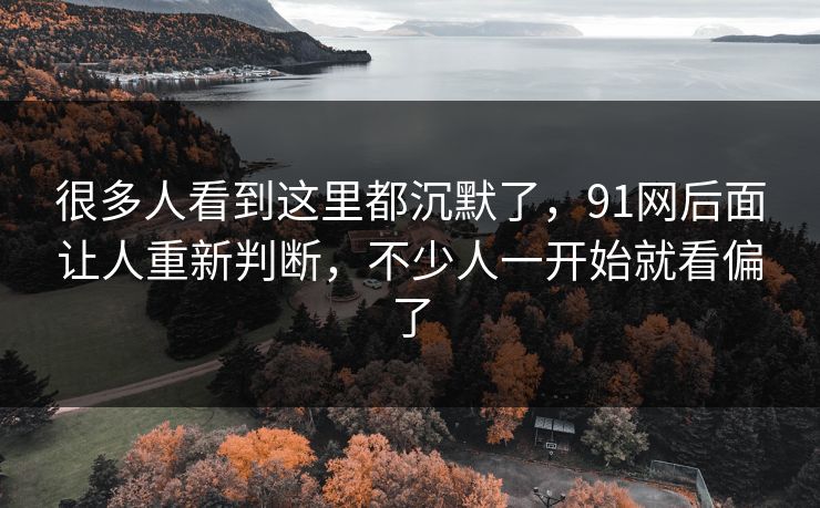 很多人看到这里都沉默了，91网后面让人重新判断，不少人一开始就看偏了  第1张