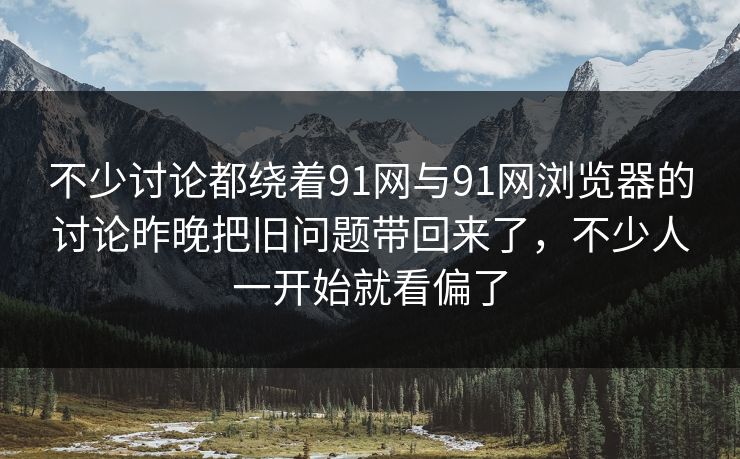 不少讨论都绕着91网与91网浏览器的讨论昨晚把旧问题带回来了，不少人一开始就看偏了  第1张